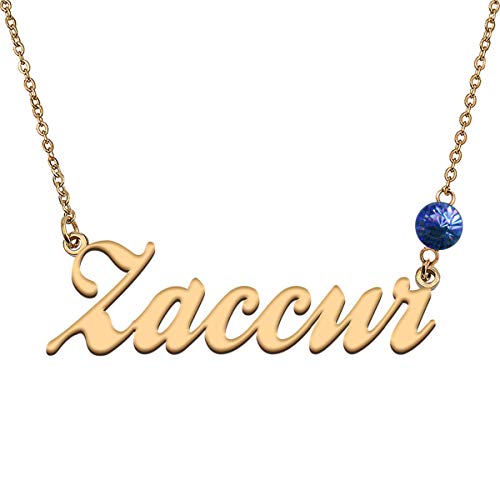 HUAN XUN Custom Choker Birthstone Zaccur Name Necklace Best
