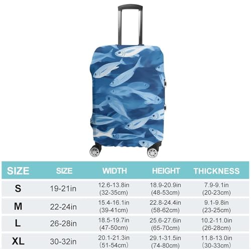 Ocean Shoal of Fish Luggage Covers Washable Travel Suitcase Cover Elastic Baggage Protector2