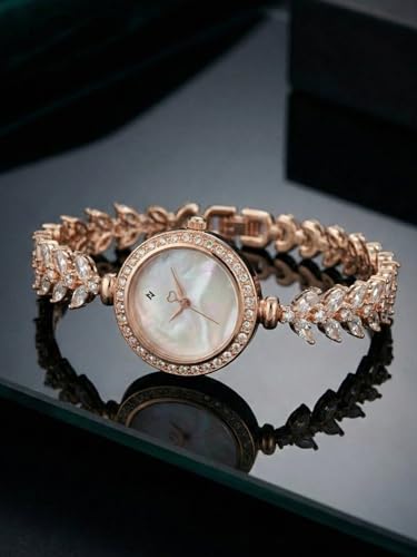 Image of AMERICANVIBER Rose Gold Women Watches | Girl Watch | Watch for Women | Diamond Studed | Premium Design | Trendy Fashionable | Under 499