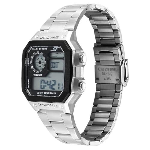 SF Hexa Metal Digital Digital Black Dial Stainless Steel Strap Watch for Unisex-77134PM01W (B0CSPBKTVR) Amazon Price History, Amazon Price Tracker
