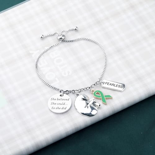 PLITI Kidney Transplant Survivor Gift Kidney Donor Gift She Believed She Could So She Did Green Ribbon Bracelet For Women4
