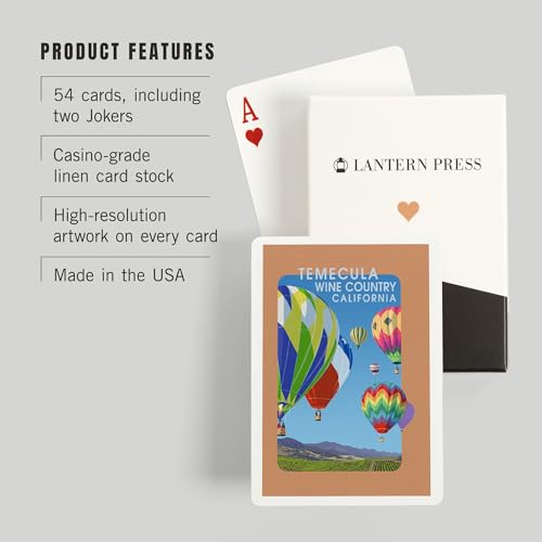 Baraja de cartas Lantern Press Temecula Poker 52 cartas miniatura 3