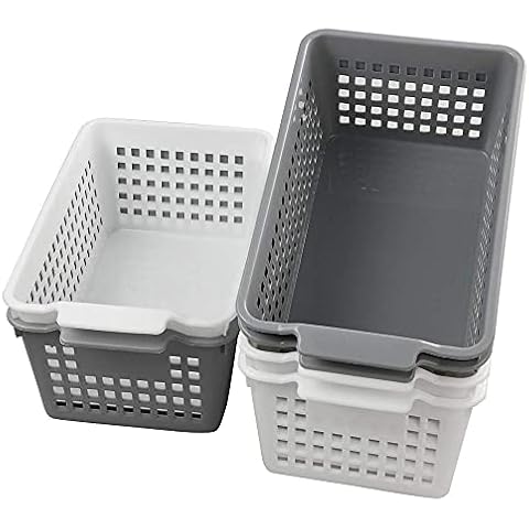 Qshape Plastic Small Storage Basket, 6 Pack Cover