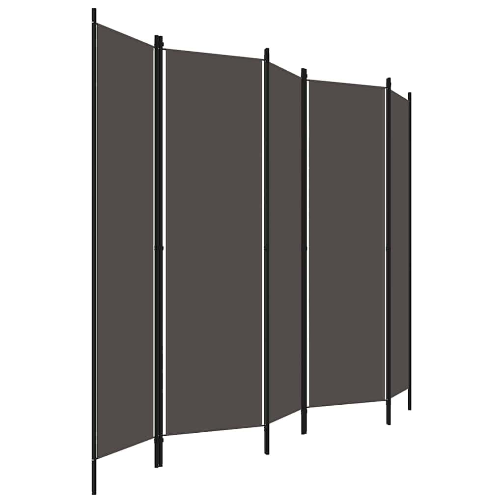Lot de 5 séparateurs de pièce - Anthracite - 250 x 180 cm - Pliable et autonome - Paravent brise-vue - Décoration pour salon, chambre à coucher, bureau, jardin, salle de bain