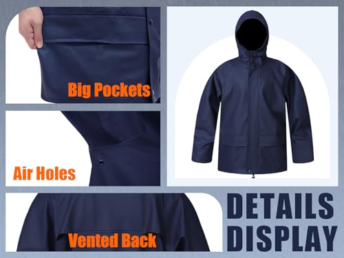 Rizzon Rain Suits for Men Waterproof - Heavy Duty Rain Gear with Rain Jacket & Pants for Fishing Camping Hiking2