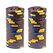 Playzaic King's Casino 14-Gram Poker Chips (50-Pack) Premium Heavyweight Clay Composite Set for Texas Hold’em, Blackjack & Home Games ($0.25 Brown)