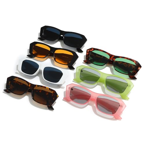 Trendy Rectangle Sunglasses Uv400 Protection for Women Men Shades4
