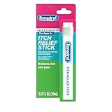Benadryl Extra Strength Anti-Itch Relief Stick, Bug Bite Itch Relief, Diphenhydramine HCl Topical Analgesic & Zinc Acetate Skin Protectant, Great for Camping Essentials, 0.47 fl oz (Pack of 3)