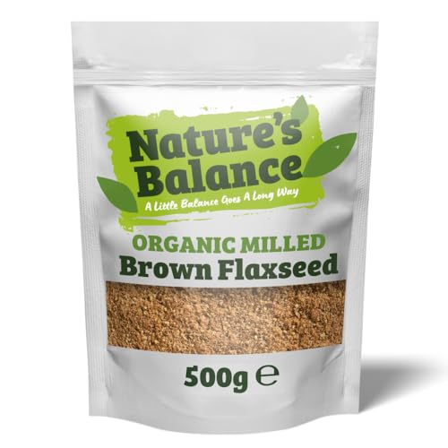 Natures Balance Organic Milled Brown Flaxseed 500g - Gluten Free High Fibre Ground Linseed Flax Seed Powder