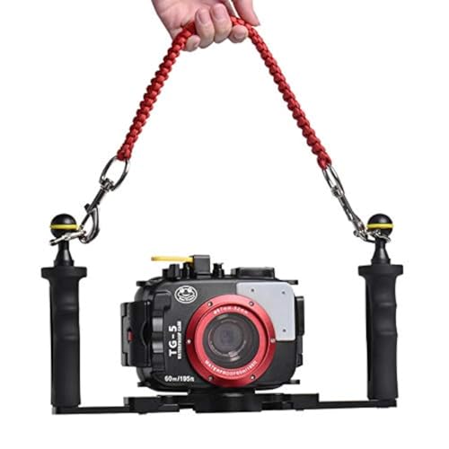 Sea frogs Underwater Camera housing Carry Lanyard Military Grade Parachute Rope Waterproof Case Soft Handle with 2pcs 316 Stainless Steel Swivel Eye Bolt Snap Hooks(The Inventory only Green and Blue
