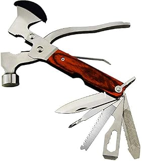 Rose Kuli 7'' Portable Multipurpose Multitool Multifunctional Pocket Mini Tools with Axe Hammer