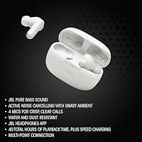 JBL Wave Beam 2, Kabellose Bluetooth-In-Ear-Kopfhörer mit Noise-Cancelling, 40 h Wiedergabezeit, JBL Pure Bass Sound, Smart-Ambient-Technologie und Multipoint-Verbindung, Weiß – Ansicht 5