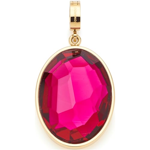Leonardo Jewels Clip&Mix 023619 - Colgante de acero inoxidable dorado con cristal rosa y parte trasera personalizada, para mujer, Eine Größe, Acero inoxidable, No es una piedra preciosa