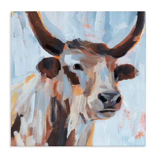 Modern Cattle Cow Painterly, 24 x 24 Inch Canvas Wall Art