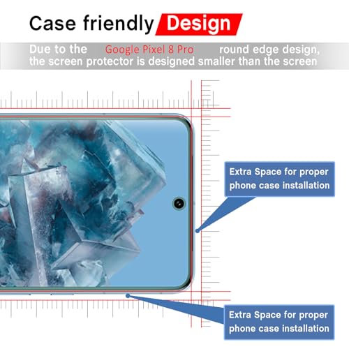 Image of AOKUMA Screen Protector for Google Pixel 8 Pro Tempered Glass, 2 Pieces, Glass Compatible with Pixel 8 Pro Screen Protector, Premium Glass Film with 9H Hardness, Anti-Scratch, Shatterproof, Anti-Oil