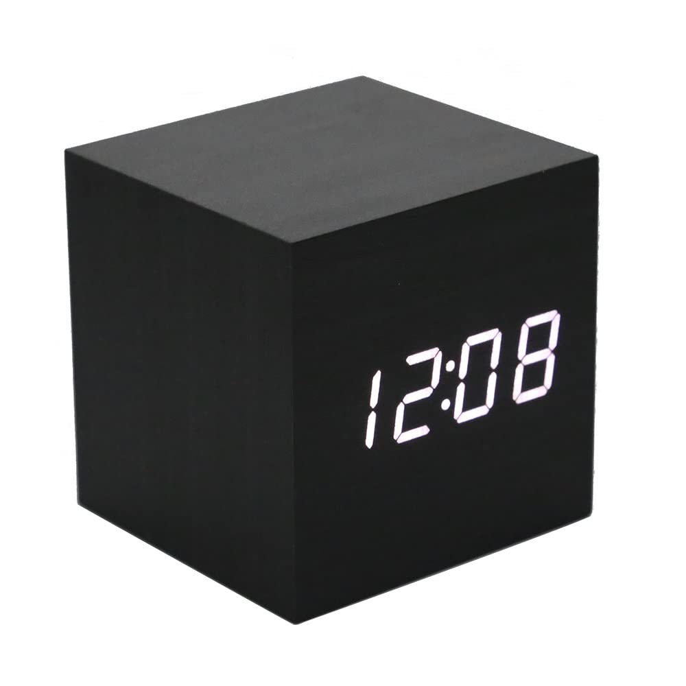Reloj de madera LED que elimina la luz nocturna molesta con alarma