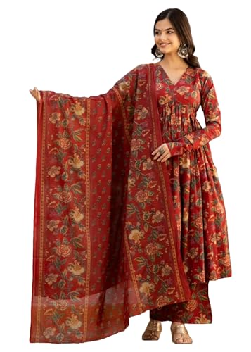 Kurti droit indien en pur coton imprimé floral d'exception 584i