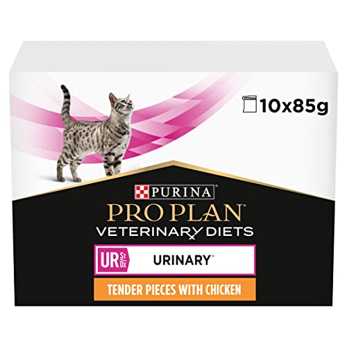 PRO PLAN VETERINARY DIETS UR Urinary Chicken Wet Cat Food 10x85g (Pack of 4)