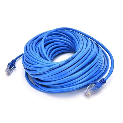 Image of Madhabi Cat5 Ethernet Cable 30M - High-Speed 10Gbps 550MHz UTP LAN Network Cable with RJ45 Connectors for Router, Modem, Laptop, PC, Smart TV, Gaming Console, Switch, Internet Connection - Blue