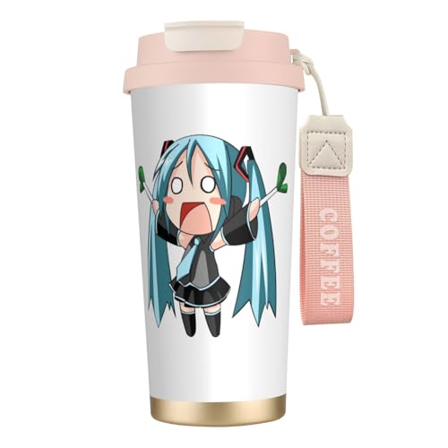 初音ミク miku 美少女 萌え タンブラー 500ml 蓋付き 水筒 マグボトル 真空断熱 多重構造 316ステンレス 保温保冷 直飲み 持ち運び 車 コーヒーカップ 持ち運び おしゃれ ビジネス coffee mug 男女兼用