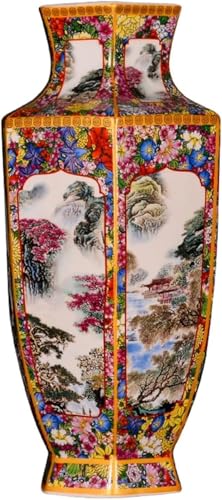 Vase en céramique paysage chinois pour bouquet de salon élégant