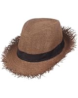 FUGLUS 1pcs Strohhut Gärtner, Strohhut Herren Damen, geflochten ausgefranst Sommerhut Damen Herren Sonnenhut Strandhut Hawaii Hut - ideal für den Urlaub am Strand Garten oder Sommer Partys