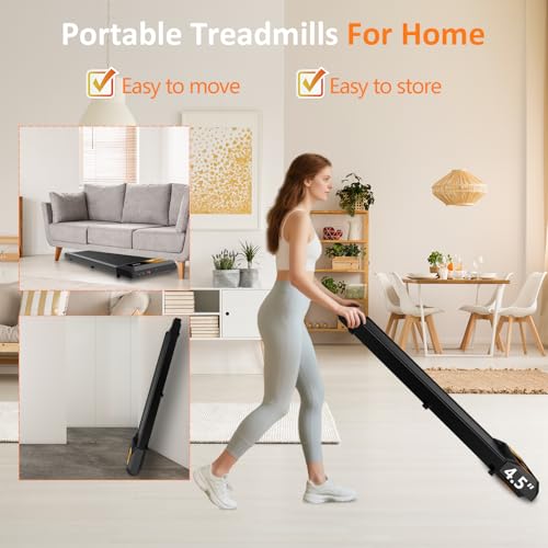 Image of 2.5HP Walking Mat with Incline pad,Under Desk Treadmill, Walking Running Pad with Remote, 3 in 1 Low Noise Small Mini Portable Treadmill with Led Screen, Compact Treadmills for Home, 265lbs Capacity