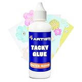 7 Artists Colla Tacky Glue 80 ml – Colla Craft Trasparente per Carta, Legno, Ceramica & Altro | Asciugatura Rapida & Forte Adesione | Ideale per Scrapbooking, Hobby & DIY