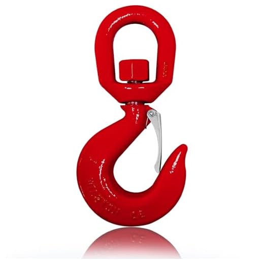 V‑chen G80 3 Ton Swivel Hook Safety Latch for Hoist Rigging Lifting | Heat‑treated forged G80 steel,360° swivel eye,red coated safety latch,6600 lb load for crane engine hoist logging hauling