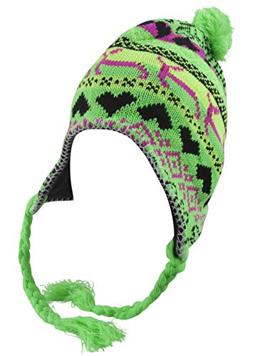 TOP HEADWEAR Peruvian Chullo Hat - Llama - Green