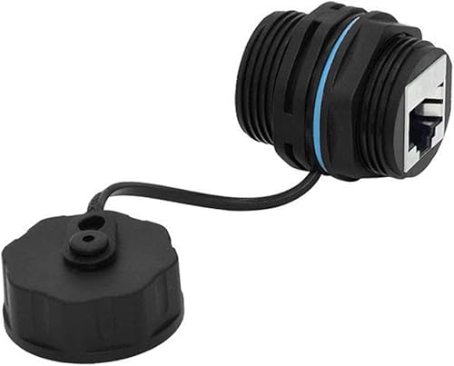 Miniatura 3 de 10 unids Panel de montaje blindado CAT6 RJ45 conector impermeable Cat55e6 8P8C Ethernet LAN Cable Acoplador Adaptador de doble cabezal con