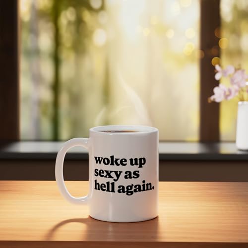 Taza de cerámica blanca de 11 onzas con diseño divertido miniatura 3