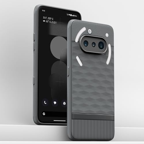 Image of Pikkme Back Cover for Nothing Phone 3a 5G Camera Protection 3D Hexa Cube Design Silicone Protective Bumper Case (Grey)