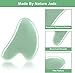 URAQT Gua Sha Massage Tool, 2 Pcs Natural Jade Gua Sha Board, Quartz Jade Stone Gua Sha Facial Tool, Face Scraping Massager, Anti Aging Massage Beauty Tool for Face, Eye, Neck