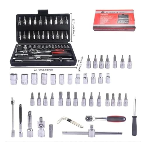 Kit combinado de herramientas para reparación de autos 46 piezas miniatura 5
