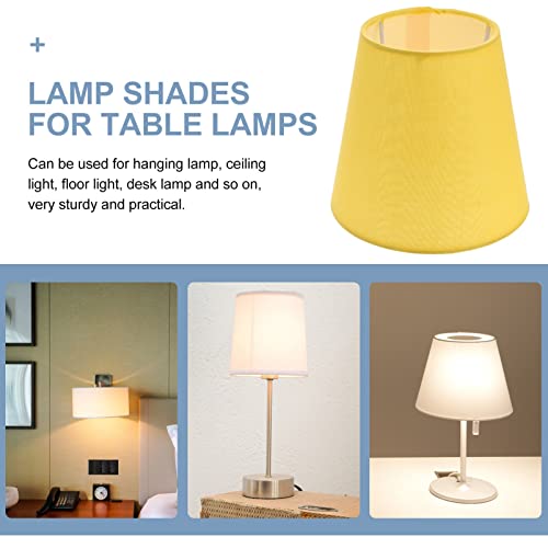 Image of Gadpiparty Fabric Yellow Lamp Shade 5.5 Inch Soft Light Protection Easy Install for Household Hanging and Table Lamps