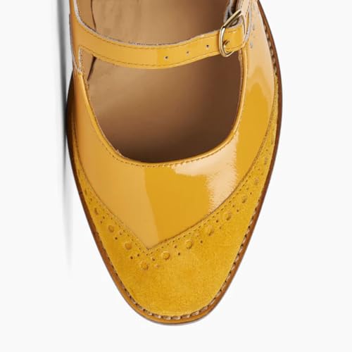 Women’s Double Strap Buckle Mary Jane Stacked Heel Dress Pumps Retro Wingtip Oxford Style Pumps Shoes Closed Round Toe Chunky Heel Shoes for Work Party School2