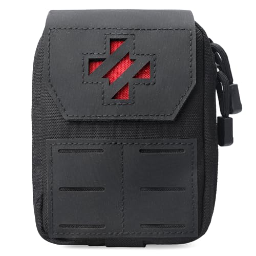 WYNEX Pochette de Premiers Secours Tactique Mini Sac de Secours Ifak Poche Molle de Survie Militaire Poche de Ceinture pour Premiers Soins Petite Pochette...