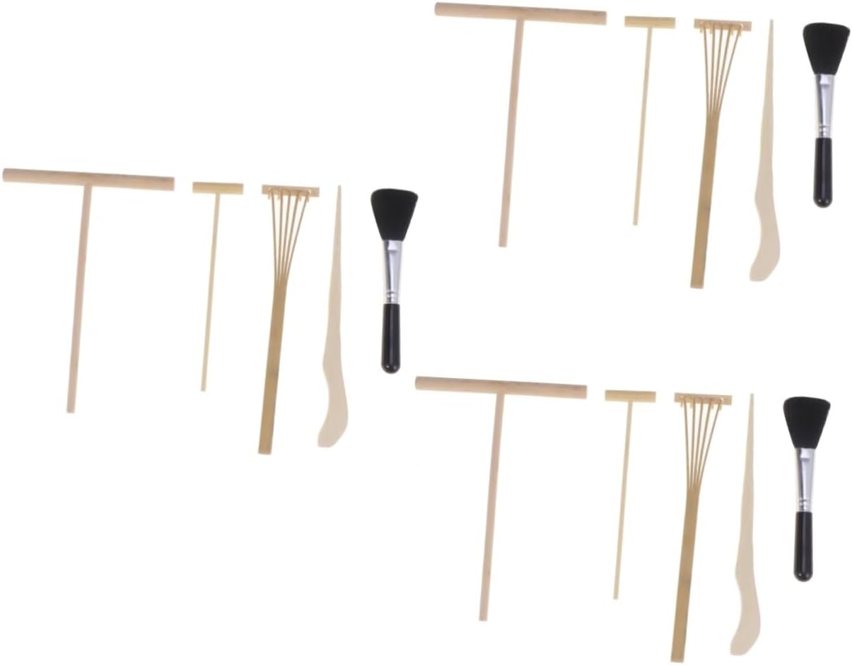 VICASKY 15 Pcs Microlandschaft Tool Bamboo Mini Rake