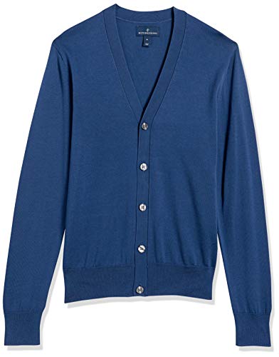 Amazon Brand - Buttoned Down Men's 100% Supima Cotton Cardigan Sweater, Blue, X-Large