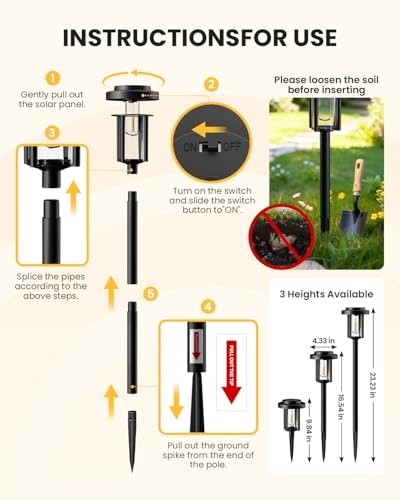HMDecor Solar Pathway Lights, 8 Pack Solar Light Outdoor IP65 Waterproof - image 7
