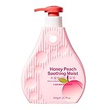 Pfirsichduft Bodylotion, Intensive Feuchtigkeitspflege Lotion mit Fruchtigem Duft für Weiche und Geschmeidige Haut, Zart Duftende Hautpflege nach dem Duschen für Tägliche Feuchtigkeitsversorgung, 450g