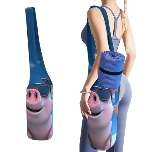Sac de gym imprimé cochons pour tapis de yoga, plage et voyages