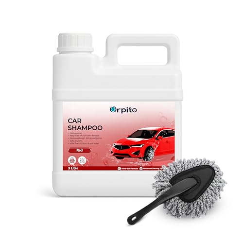 Image of Car Shampoo 5L Multi Fragrance | High Foam Car Wash Liquid | Deep Cleaning Formula | pH Neutral Paint Safe | Removes Dust & Grime | Glossy Finish Wash (1, RED)
