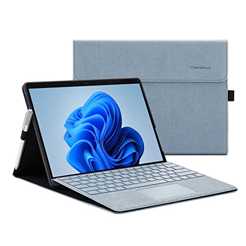 Omnpak Microsoft Surface Pro 8 2021 ケース 専用 保護カバー 表面内蔵保護カバー 多視角 スタンド ケース キーボードを収納可能軽量 薄型 ペンホルダー付き PU スマート カバー