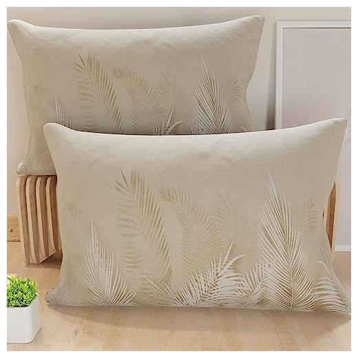 PETTI Artigiani Italiani - Coppia di Federe Cuscino 50x80 cm in Microfibra, Cuscini Arredo Camera da Letto, Divano, Salotto, Set 2 Fodere Copricuscino, Federa Foglia Tortora, 100% Made in Italy