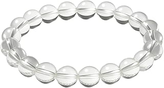 Natural Clear Quartz Bracelet, 6mm Polished Round Crystal Beads, Stretch Adjustable Energy-Cleansing Jewelry for Focus, Clarity & Positive Vibes, Healing Stone for Meditation & Mental Protection, White crystal