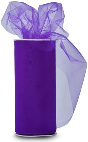 Solid Colors Tulle Rolls Spool - Three Spools of Tulle Fabric on 3 Beautiful Colors Turquoise, Pink and Purple - 25-Yard Each