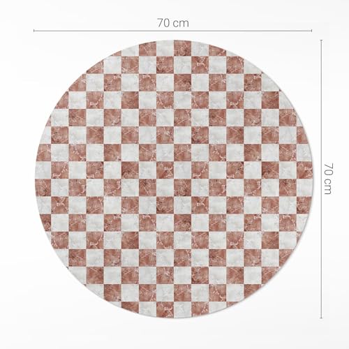 Tapis Vinyle Échiquier en Marbre Élégant et Durable PVC - 6