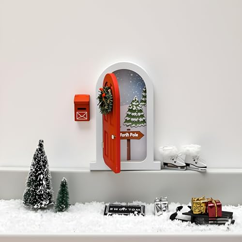 Étagère Elfes du Père Noël bois miniature porte atelier déco lutin farceur